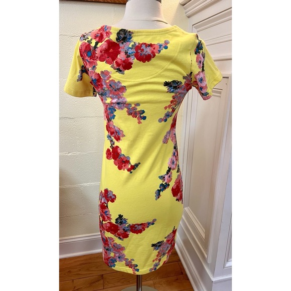 Joules Riviera Shift T-Shirt Dress Womens S 2 Floral Cotton Stretch Lemon Floral - Picture 4 of 8